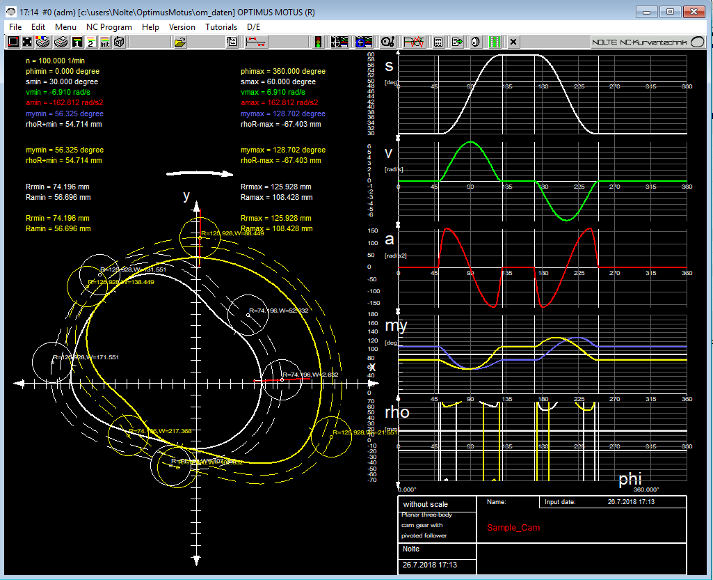 Cam Calculation with Nolte NC-Kurventechnik GmbH Cam Calculation with Nolte NC-Kurventechnik GmbH