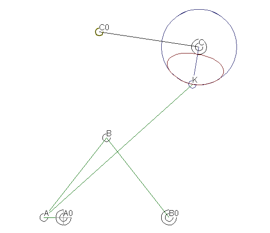 Six-bar linkage with approximate dwell on the output, only with revoluting joints, numerically optimized with the software OPTIMUS MOTUS Six-bar linkage with approximate dwell on the output, only with revoluting joints, numerically optimized with the software OPTIMUS MOTUS