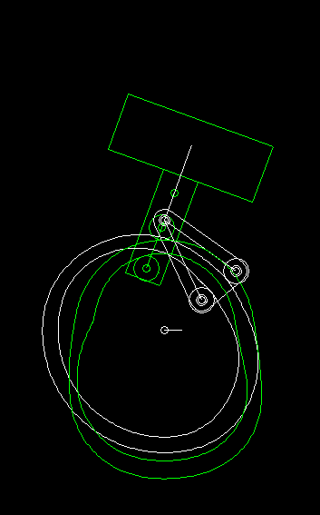 Ridge cam with non-constant input speed (start/stop motion) and motion overlays Ridge cam with non-constant input speed (start/stop motion) and motion overlays