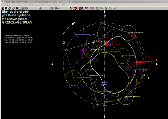 Kurvengetriebe-Software OPTIMUS MOTUS von Nolte NC-Kurventechnik